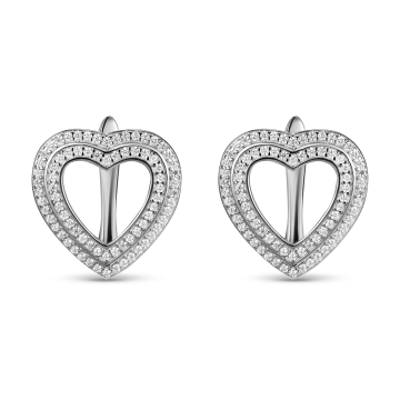Серьги из серебра с фианитом Heart