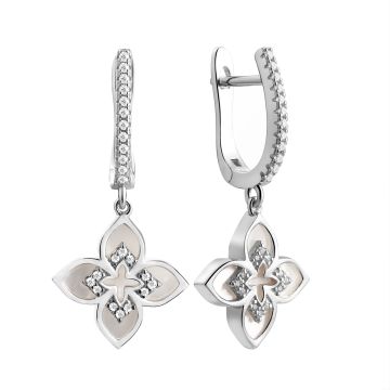 Серьги из серебра с фианитом Trendy
