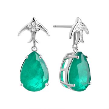 Серьги из серебра с фианитом Asher