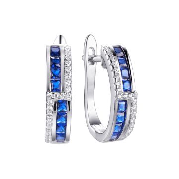 Серьги из серебра с фианитом Spark Line