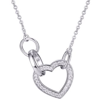 Колье из серебра с фианитом Heart