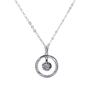 Колье из серебра с фианитом Heart