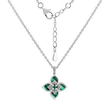 Колье из серебра с фианитом Trendy