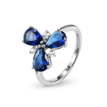 Кольцо из серебра с фианитом Spring