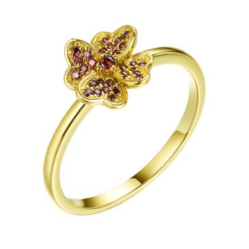 Кольцо из серебра с позолотой Flower