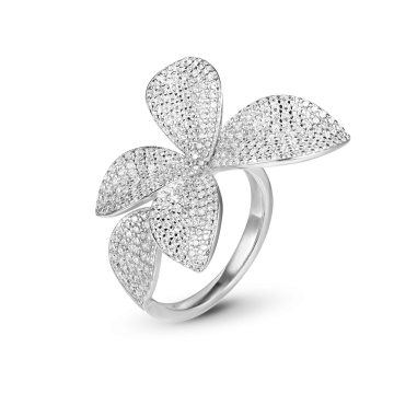 Кольцо из серебра с фианитом Flower