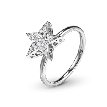 Кольцо из серебра с фианитом Stars