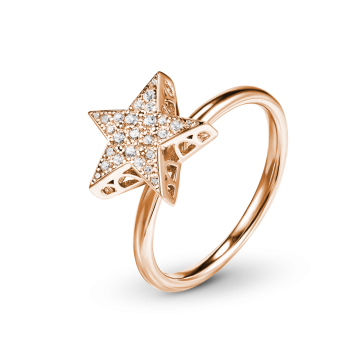 Кольцо из серебра с позолотой Stars
