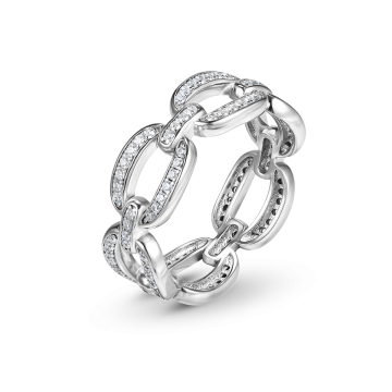 Кольцо из серебра с фианитом Chain
