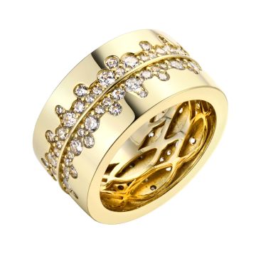 Кольцо из серебра с позолотой Ice