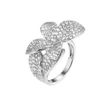Кольцо из серебра с фианитом Flower