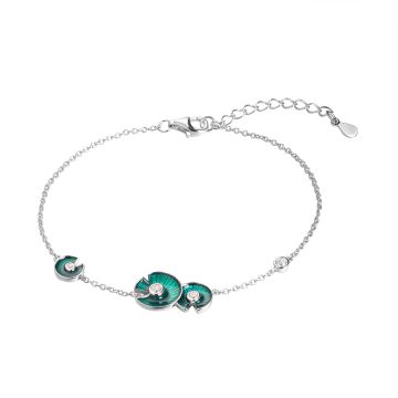 Браслет-цепочка из серебра с фианитом Enamel