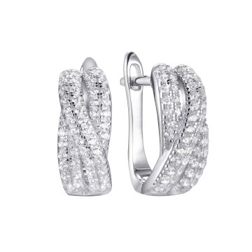 Серьги из серебра с фианитом Spark Line
