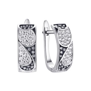Серьги из серебра с фианитом Rio
