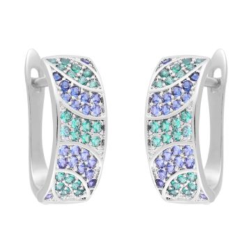 Серьги из серебра с фианитом Rio