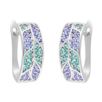 Серьги из серебра с фианитом Rio