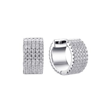 Серьги-кольца из серебра с фианитом Spark Line
