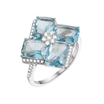 Кольцо из серебра с фианитом Spring
