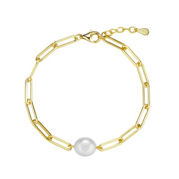 Браслет-цепочка из серебра с позолотой Baroque Pearl