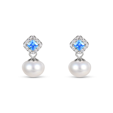 Серьги из серебра с жемчугом Nautilus
