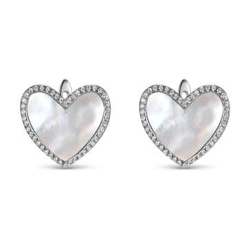 Серьги из серебра с фианитом Heart