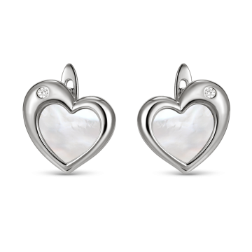 Серьги из серебра с фианитом Heart