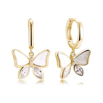 Серьги из серебра с позолотой Natura