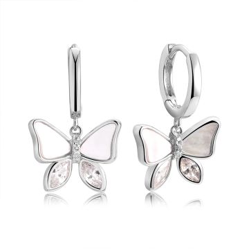 Серьги из серебра с фианитом Natura