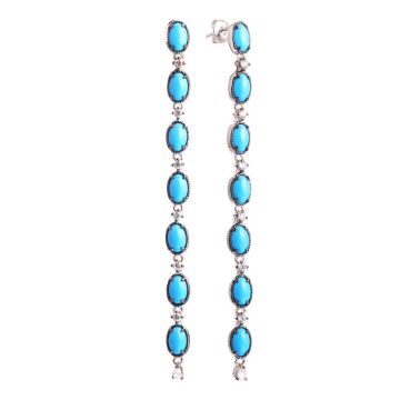 Серьги из серебра с бирюзой Spring