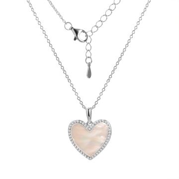 Колье из серебра с фианитом Heart
