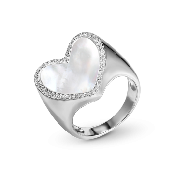 Кольцо из серебра с фианитом Heart