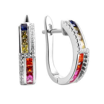 Серьги из серебра с фианитом Spark Line