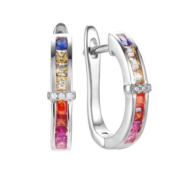 Серьги из серебра с фианитом Spark Line