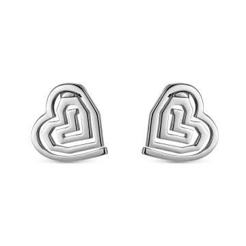 Серьги-пусеты из серебра с керамикой Heart