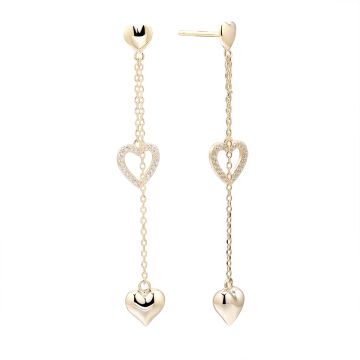 Серьги из серебра с позолотой Heart