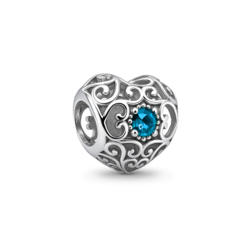 Шарм «Синее ажурное сердце»