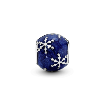 Шарм из серебра с эмалью "Снежинки"