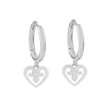 Серьги-кликеры из серебра СЕРДЕЧКО