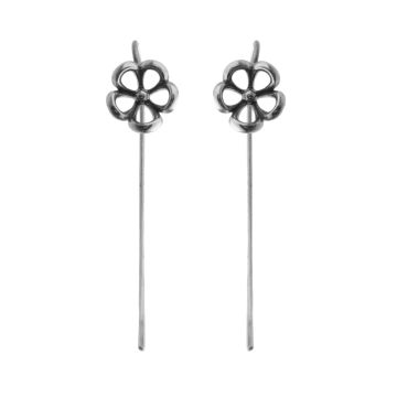 Серьги из серебра Сакура