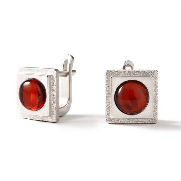Серьги из серебра с янтарем