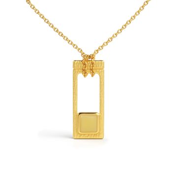 Колье позолоченное из серебра с молочным янтарем