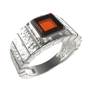 Кольцо широкое из серебра