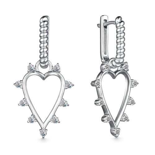 Серьги из серебра с фианитами