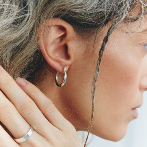 Серьги-кликеры из серебра ГЛАДЬ