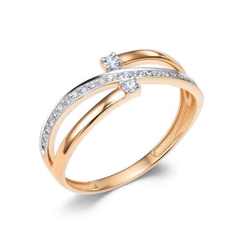 Кольцо из розового золота с бриллиантами