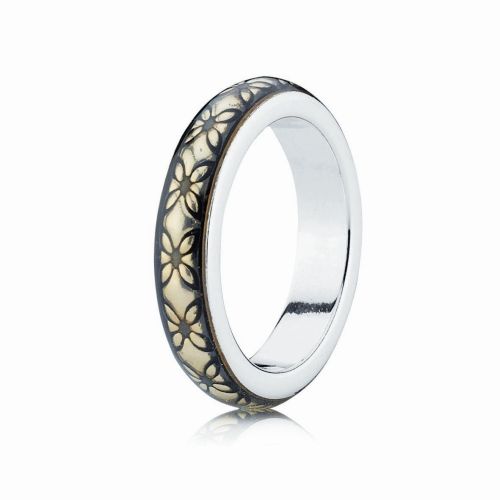 Кольцо из серебра с прозрачной эмалью цвета золота