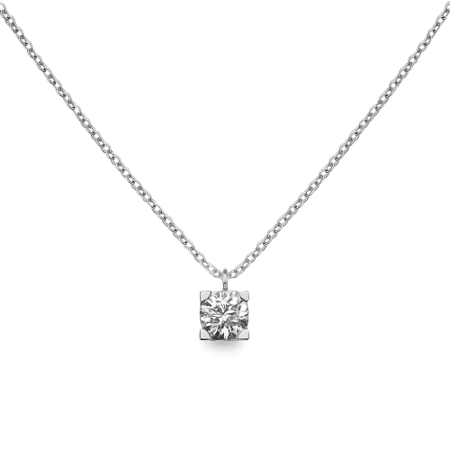 Колье из серебра с бриллиантом 0,5 карат