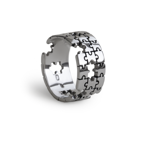 Кольцо из серебра с нанокерамикой Puzzle
