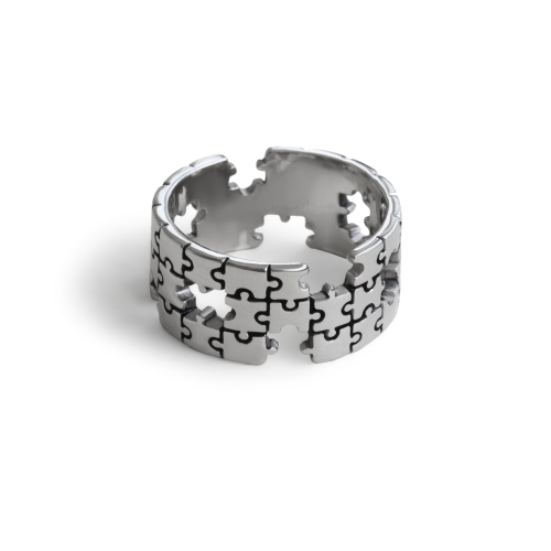 Кольцо из серебра с нанокерамикой Puzzle