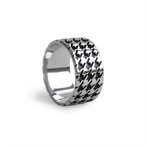 Кольцо из серебра с нанокерамикой Гусиная лапка